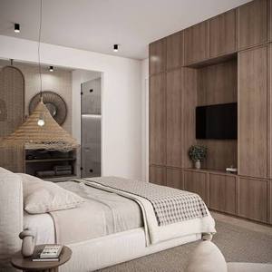 Ensemble de meubles d'hôtel 3 étoiles en mélamine MDF, meubles de chambre d'hôtel en kit, pack économique pour projets hôteliers - Product Image 2