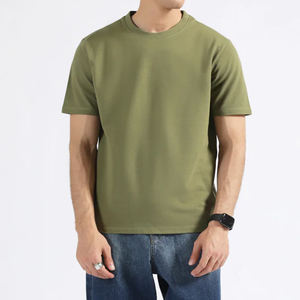 เสื้อยืดแขนสั้นย้อนยุคผ้าฝ้าย100% 380กรัมสวยงามใส่ได้ทั้งชายและหญิงมีความพอดีปกติถักสูง - Product Image 1