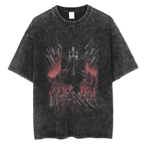 T-shirt surdimensionné en coton épais vintage graphique personnalisé pour hommes 220 grammes motif solide Style Hip Hop lavé pour Look - Product Image 4