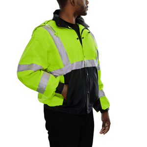 Chaqueta de seguridad de alta visibilidad, bombardero de alta visibilidad, forro con cremallera, transpirable, impermeable, ligera, chaqueta de seguridad personalizada para hombres - Product Image 2