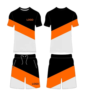 Ensemble T-shirt et short décontracté pour homme, coupe ajustée, séchage rapide, léger, uni, 100% coton teint, coupe oversize, personnalisable à l'avant - Product Image 3
