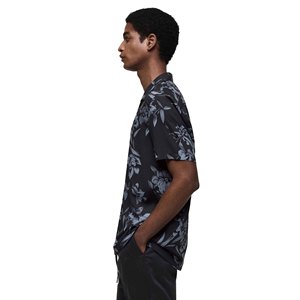 <b>Men's</b> Short Sleeve Solid Casual <b>Shirt</b> <b>Black</b> Flannel 100% <b>Silk</b> Eco-Friendly Quick Dry Breathable Summer Turn-down Collar - Product Image 4
