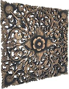 Tête de lit Mandala King en bois sculpté - Product Image 1