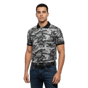 เสื้อโปโลกอล์ฟพิมพ์ลายแบบซับลิเมชั่นสั่งทำขายส่ง เสื้อกอล์ฟแขนสั้นผู้ชายแบบระบายความชื้น - Product Image 1