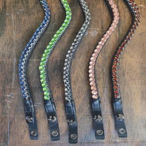 Súper ligero hoja verde guanina cuero frente banda cómodo negro marrón diseñador caballo Accesorios - Product Image 5