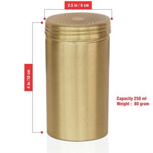 Traditional Brass Storage <b>Jar</b> Cylindrical Metal Canister with Perforated Lid for Kitchen Spices Dry Goods Food Grade - Product Image 5