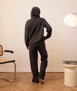 Ensemble de survêtements pour hommes Sweat à capuche et pantalon surdimensionnés Hiver Décontracté Solide 100% Coton Tenue de sport respirante - Product Image 3