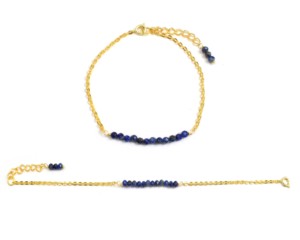 สร้อยข้อมือชุบทองทำด้วยมือพร้อมลูกปัดอัญมณีหลายเม็ดรูปทรงกลมสำหรับเป็นของขวัญสำหรับเธอที่มีเพชรมุกโอนิกซ์ - Product Image 6