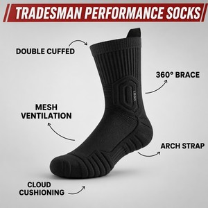 Chaussettes de travail mi-montantes de compression avec soutien de la voûte plantaire, très élastiques, pour le sport, le basketball et l'athlétisme, vente en gros - Product Image 2