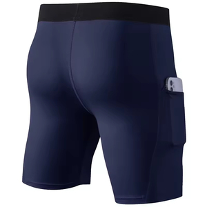 High Quality Breathable Quick Dry <b>Compression</b> <b>Shorts</b> with Elastic Waist and Pockets for <b>Men</b> Daily Life Gym Exercise Mid Waist - Product Image 5
