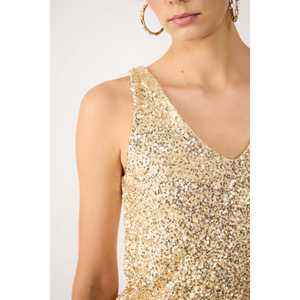 Blusa con Cuello en V y Detalles de Lentejuelas - Product Image 4