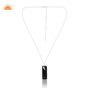 Collar con colgante de piedras preciosas de ónix negro Natural de plata de ley de aspecto increíble, colección de joyas para hombres, fabricante de joyas personalizadas - Product Image 2