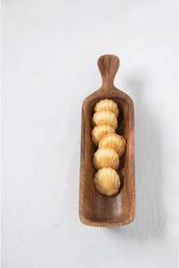 Bol à manche en bois de manguier 16 "L x 5" W x 3 "H Pièce maîtresse décorative naturelle Long bol décoratif en bois, Great As - Product Image 4