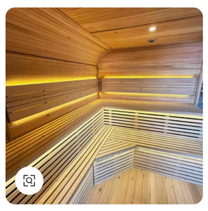 Sauna a Infrarossi Tradizionale per 4 Persone, Lussuosa Cabina Esterna in Legno di Cedro Rosso, Portatile Wi-Fi - Product Image 1