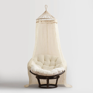 Dosel Cónico de Macramé de Algodón Transparente Estilo Boho Chic, Accesorios para Bodas y Dosel para Bebés, Uso Doméstico - Product Image 1