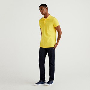 OEM Custom Logo Two Tone Polyester Cotton Staff Solid <b>Yellow</b> with Pattern Canvas Fabric for <b>Men's</b> Golf for <b>Polo</b> <b>Shirts</b> - Product Image 6