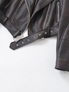 Veste de moto en cuir de vachette classique noire tendance, style personnalisé, vente en gros, dernière tendance, pour femmes, 2024 - Product Image 4