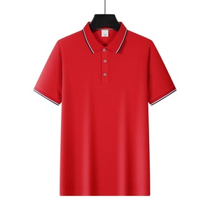 Polo informal a rayas para hombre, mezcla de algodón clásica, manga corta, diseño personalizado, bordado de logotipo, camiseta Polo de moda cómoda - Product Image 4