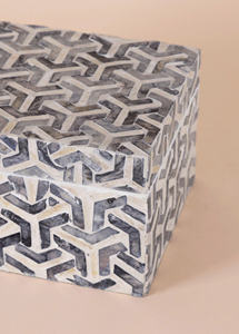 Boîte à bijoux rectangulaire avec couvercle en nacre, boîte cadeau noire et blanche, vente en gros au Vietnam. - Product Image 5