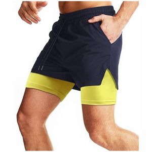 Short de course de gymnastique à compression de 7 pouces à séchage rapide pour hommes avec poches à fermeture éclair vêtements de sport personnalisés à motif solide - Product Image 3
