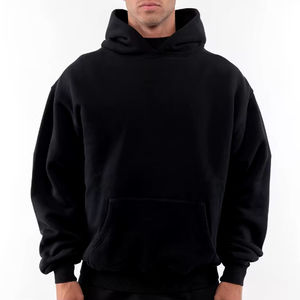Sweat à capuche pour homme 100% coton épais épais éponge française de haute qualité Streetwear vierge surdimensionné logo personnalisé - Product Image 3