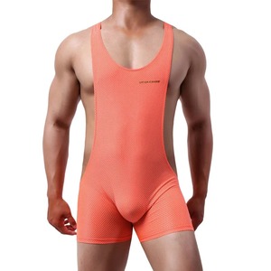 Sexy <b>Mens</b> Bodysuits Shorts Sports Gym Undershirt Fitness Bodybuilding Wrestling <b>Singlet</b> Jumpsuit Bugle Pouch - Product Image 3