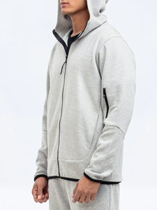 Vêtements de jogging Automne Hiver Sur mesure Survêtements pour hommes Gym Respirant Grande taille Veste en polaire fine à fermeture éclair Sweat-shirts Pantalons de survêtement - Product Image 3