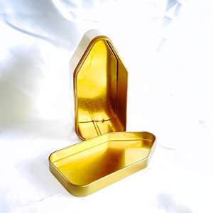 Vente en gros Boîte en fer blanc à charnière vide à motif rond Conteneur triangulaire pour thé Bonbons Biscuit Gâteau de lune Bougie au chocolat Boîte en métal - Product Image 4