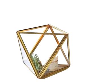 Metal vidrio transparente Navidad vela hecha a mano linterna diseño geométrico terrario Mesa T luz portavelas hogar Hotel - Product Image 1