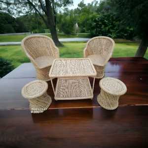 Ensemble de canapés en rotin de bambou d'intérieur à prix de gros, meubles vintage en rotin pour jardin, balcon, salon, canapé d'extérieur en bambou - Product Image 3