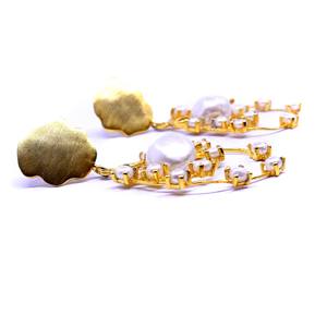 Attractive 925 Sterling <b>Silver</b> Baroque <b>Pearl</b> Gemstone Charm Elegant Fashionable Trendy Women Wear <b>Earrings</b> - Product Image 3