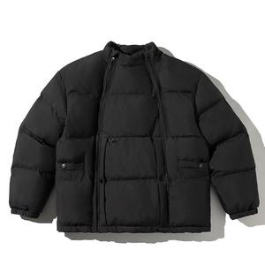 Parkas de invierno para hombre, abrigo cálido grueso suelto con doble cremallera y cuello levantado, chaquetas acolchadas, estilo Formal de Streetwar - Product Image 6