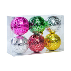 ชุดเครื่องประดับตกแต่งคริสต์มาสพลาสติกคุณภาพสูง ขนาด 10 ซม. รูปทรงลูกบอล 6 ชิ้น สีสันหลากหลาย สไตล์คลาสสิก - Product Image 4