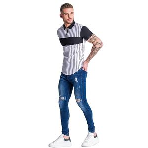 Vente en gros POLO élégant à manches courtes coupe ajustée rayures pour hommes polos en tissu 100% coton pour hommes et femmes 2024 - Product Image 1