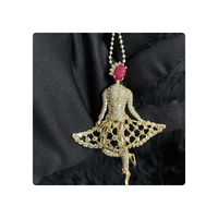 Juego de Pendientes con Colgante de Bailarina Artística en Oro de 10 Quilates con Diamantes Cultivados en Laboratorio E-F VVS VS, Joyería Nupcial