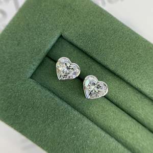 Boucles d'oreilles en diamant cultivé en laboratoire, forme cœur, 3.00 carats, couleur D-E-F, clarté VVS-VS - Product Image 3