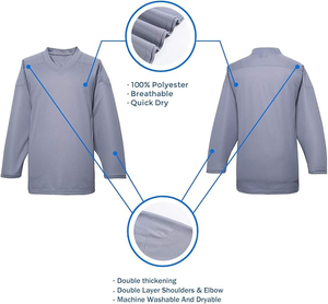 Camisa de hockey sobre hielo personalizada de nivel profesional Slim Fit Unisex Adulto Uniforme Diseño Premium Ideal para clubes Escuelas Ligas y equipos - Product Image 3