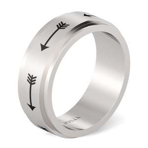 Bague de fiançailles tendance Jeulia en acier inoxydable plaqué or rose, anti-ternissement, avec flèche rotative pour homme - Product Image 2