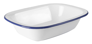Piatto da portata rettangolare profondo in acciaio smaltato, lungo 27 cm. (Ibili 905027) - Product Image 1