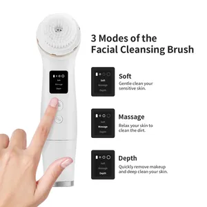 Silicon Sonic Cleansing Brush Face Waterproof Electric Vibration Automatic Foam Massage Deep Cleaning SPA Bathroom Tools 40ml 1H