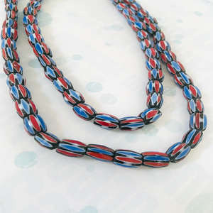 Lot en vrac de perles de verre tribal bleu rouge fabriquées à la main en cristal ethnique fantaisie Fourniture au chalumeau pour la fabrication de bijoux - Product Image 2