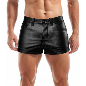 Servicio OEM al por mayor de pantalones cortos de cuero de diseño personalizado para hombres nueva llegada pantalones cortos de cuero de etiqueta privada para hombres para adultos - Product Image 2