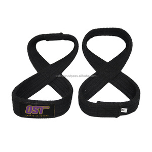 Ceinture de levier d'entraînement de gymnastique en cuir de 13mm avec la dernière conception QST International Figure 8 sangles d'entraînement boucle de pouce enveloppes de poignet - Product Image 3