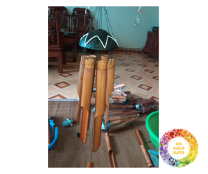 Sonidos de madera natural, campanas de viento de bambú para balcón, relajación y felicidad ecológica campanas de viento de bambú para retiro costero - Product Image 4