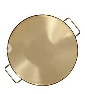 ถาดเสิร์ฟสแตนเลสทรงกลมสีทองพร้อมโลหะทองแดงทองเหลืองสำหรับเก็บเครื่องประดับเครื่องสำอางโต๊ะเครื่องแป้ง - Product Image 2