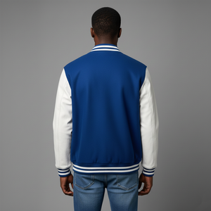 แจ็คเก็ตวาร์ซิตี้ผู้ชายสั่งทำขายส่ง ตัวเสื้อผ้าขนสัตว์หนา แขนผ้าฝ้าย ปักลาย ทรงหลวม ขนาดสั่งทำได้ - Product Image 2