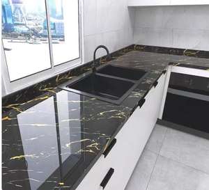 Papel de pared autoadhesivo de mármol blanco, película de vinilo de granito decorativa autoadhesiva, papel de pared extraíble impermeable - Product Image 5