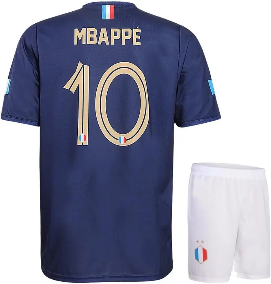 France Jersey Set Mbappe Home 2022 2024 Children and Adults Boys and Men Football Jersey Sports T-Shirt Sportswear