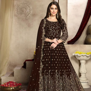 Nuevo traje de diseñador étnico moderno indio paquistaní tela Georgette de imitación pesada Dupatta High Traditional Pishwas Anarkali - Product Image 1