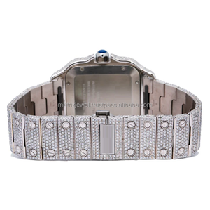 นาฬิกากลไก CVD เพชรที่ปลูกในห้องปฏิบัติการคุณภาพระดับสุดยอดพร้อมโทนสีเงินสีเหลืองสองสีสำหรับผู้ชายและผู้หญิง - Product Image 5